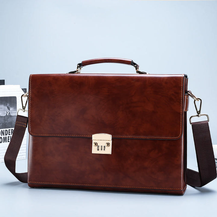 Messenger Bag für Herren, groß, Vintage, mit Schloss, Aktentasche