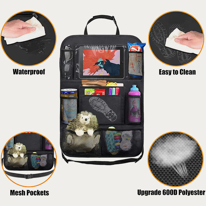 Auto-Organizer für die tägliche Aufbewahrung von Spielzeug im Autositzrücken