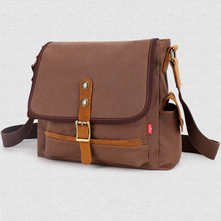 Vintage Messenger Bag aus Canvas mit großem Fassungsvermögen 