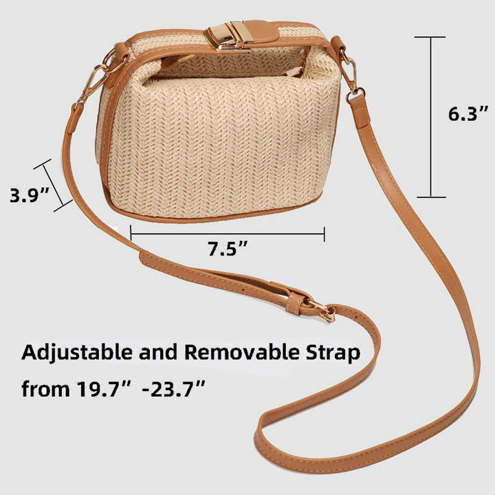 Umhängetasche für Damen, Sommer, Strand, Stroh, Schultertasche