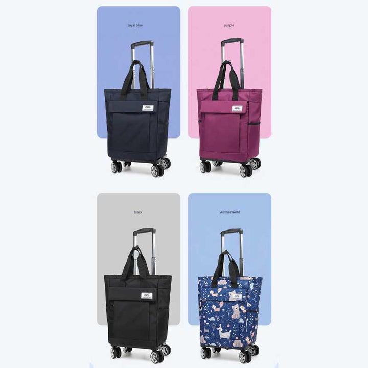 Rolltasche für kurze Reisen, leichte Einkaufshandtasche mit Zugstange