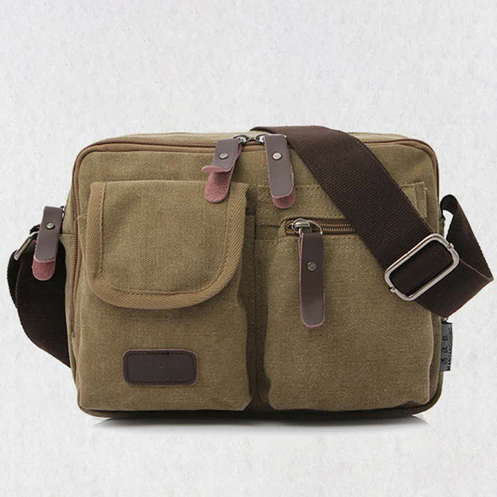Retro Herren Canvas Messner Bag Casual Satchel Umhängetasche Schultertasche
