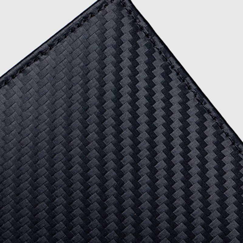 RFID Multi-Slot Prägung Echtes Leder Dreifach gefaltete Super Slim Kurze Brieftasche