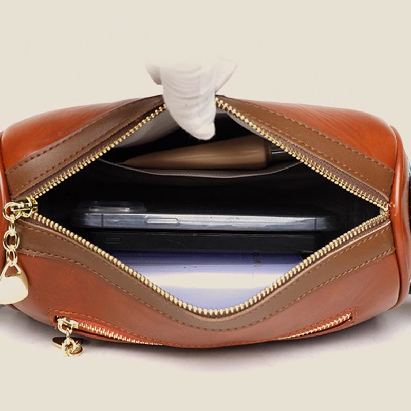 Umhängetasche für Damen, weiches Wachsleder, Vintage, lässige Schultertasche