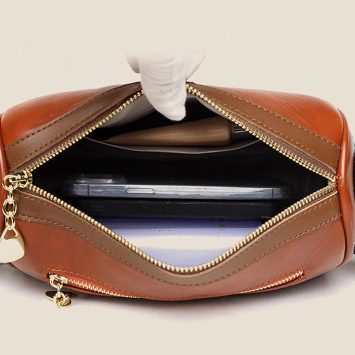Umhängetasche für Damen, weiches Wachsleder, Vintage, lässige Schultertasche