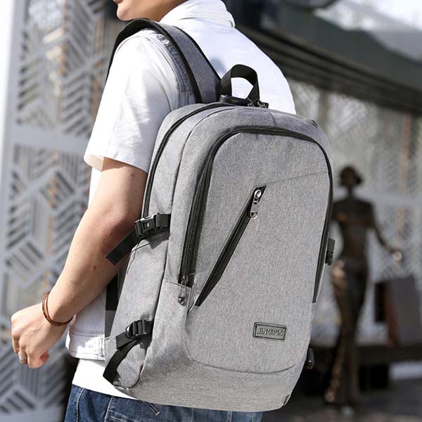 Diebstahlsicherer Reise-Business-Rucksack mit Schloss und USB-Ladeanschluss