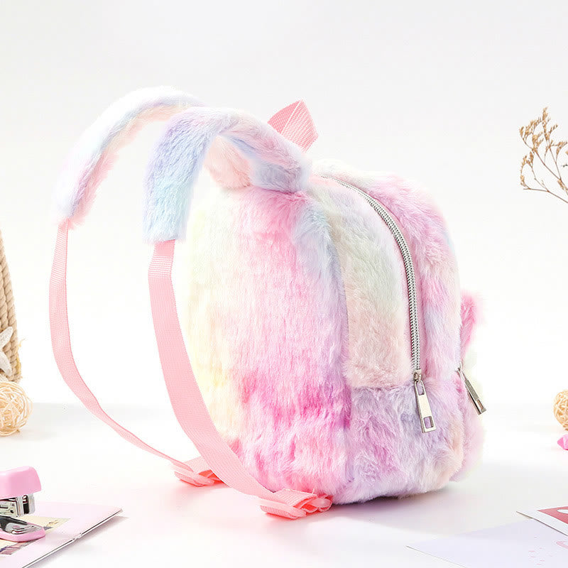 Rucksack für Frauen Einhorn pelzigen niedlichen Cartoon Kleinkinder Kinder Schultasche