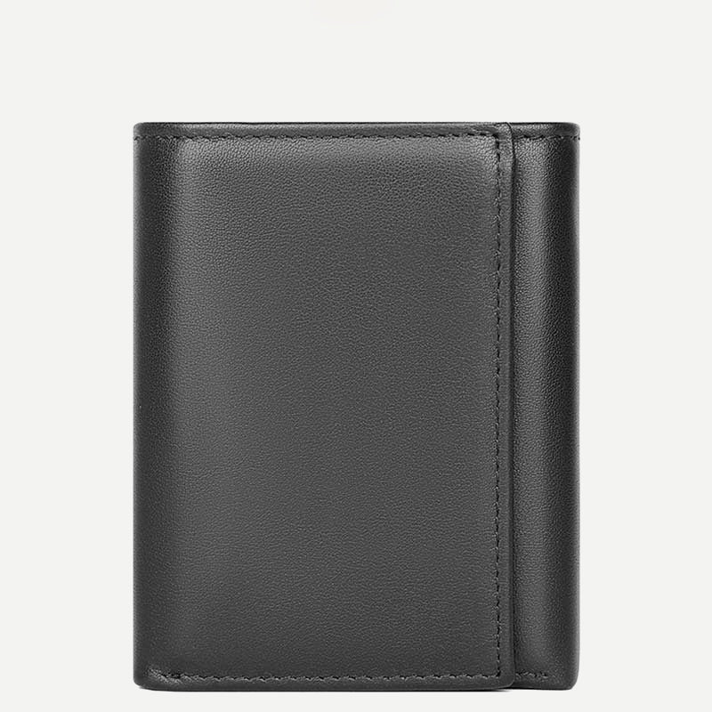 RFID-Geldbörse aus Leder für Herren, schmale Vordertasche, dreifach faltbare Geldbörse