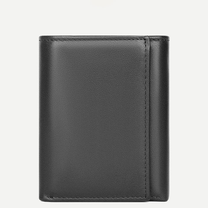 RFID-Geldbörse aus Leder für Herren, schmale Vordertasche, dreifach faltbare Geldbörse