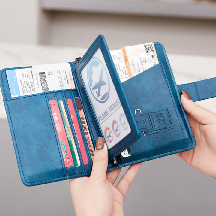 Reisepasshülle mit mehreren Steckplätzen RFID-blockierender Kartenhalter Reisepasshülle
