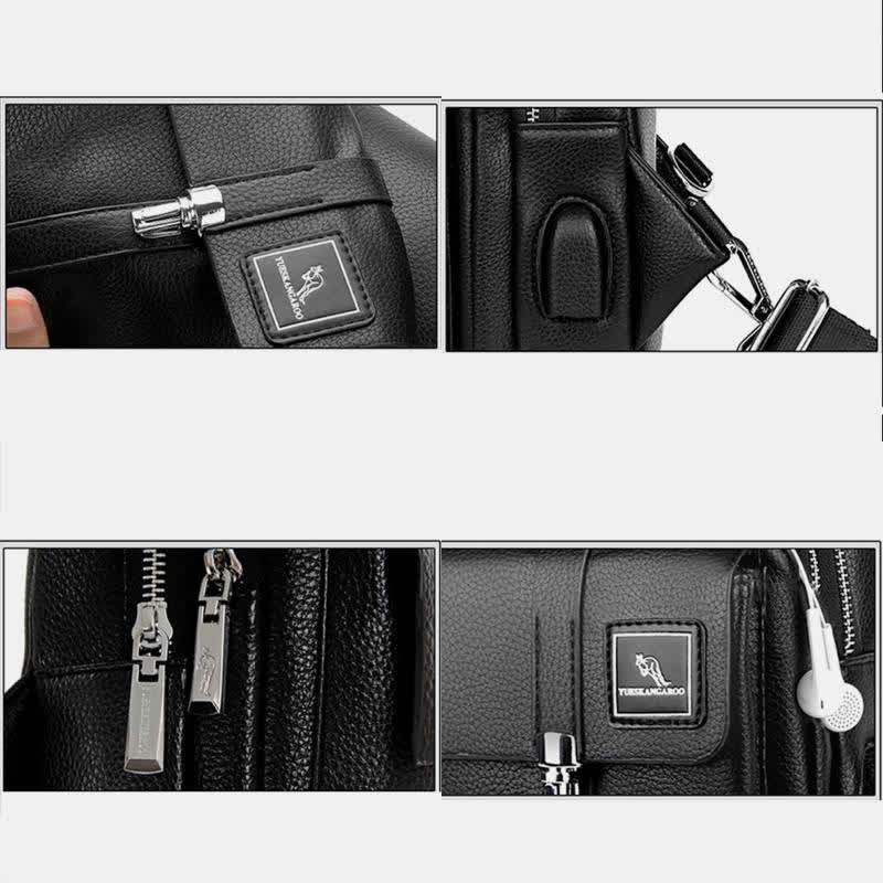 Herren Leder Schultertasche Mehrzweck Casual Bag Brusttasche Umhängetasche