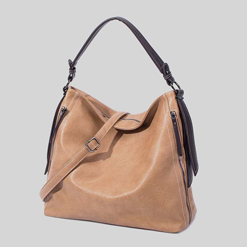 Retro-Handtasche für Damen, groß, Designer-Hobo-Tasche aus Leder
