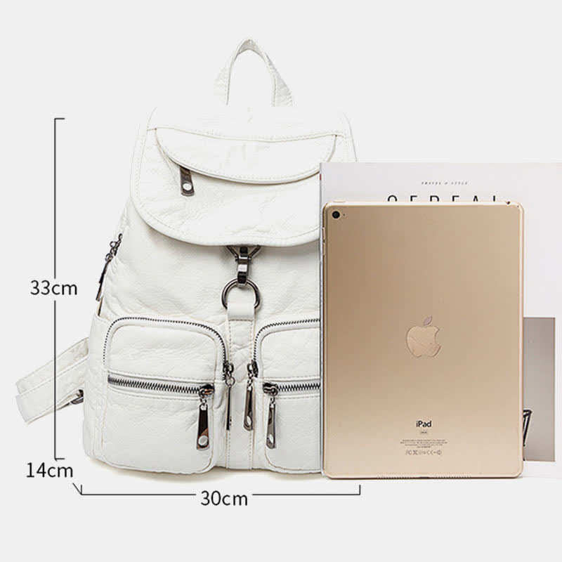 Weicher Leder-Reiserucksack, kleiner, wasserdichter, lässiger Tagesrucksack für Damen