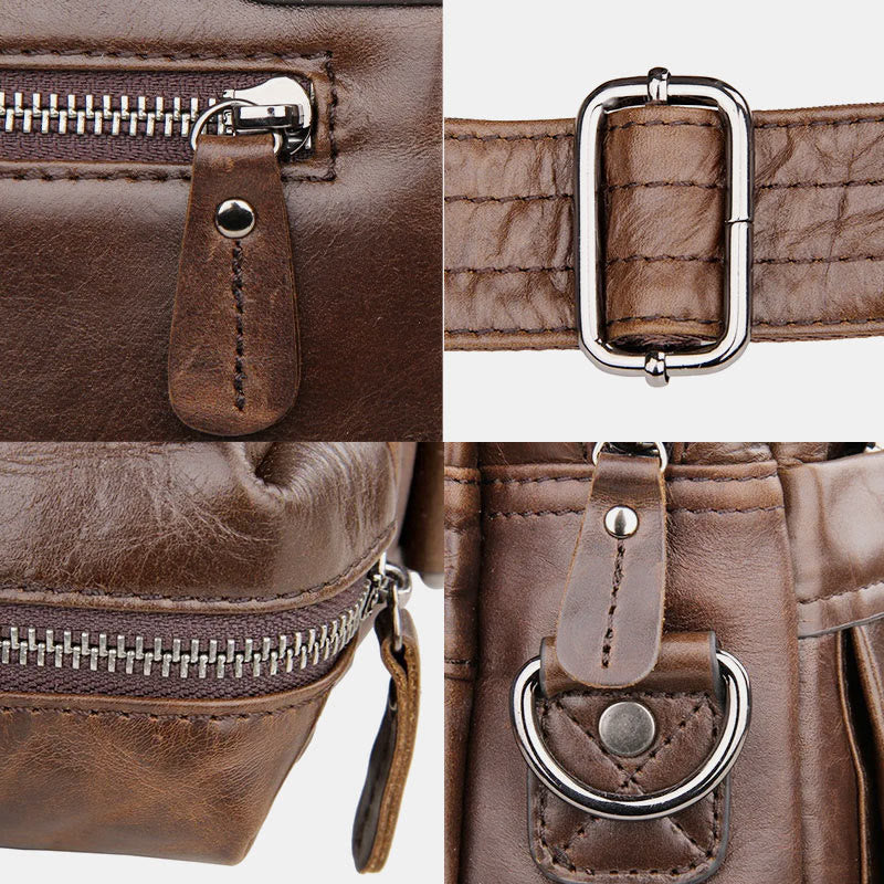 Business Aktentasche Messenger Bag für Herren aus echtem Leder Laptoptasche