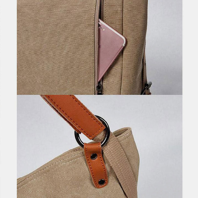 Großer Canvas-Umhängerucksack