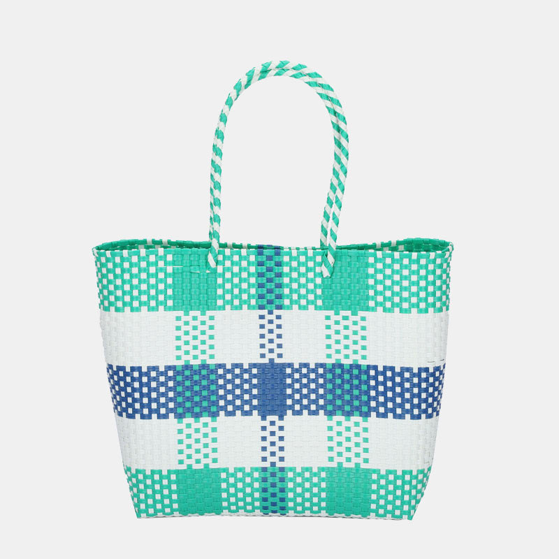Gewebte Handtasche mit großer Kapazität, gefertigte Web-Einkaufstasche für den Strandeinkauf