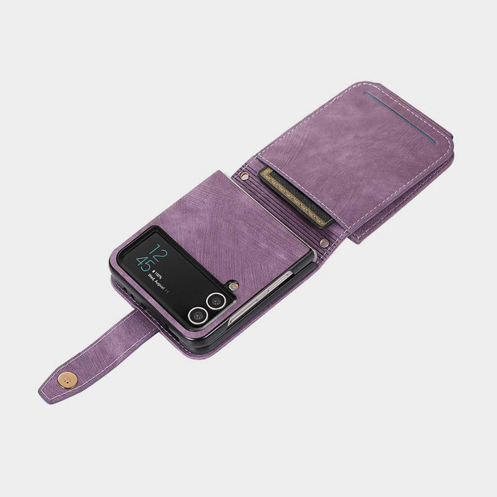 Handyhülle für Samsung Z Flip 4 mit Kartenreißverschluss, schützende Klapphülle