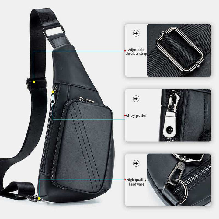 Kleine Schultertasche aus echtem Leder, Umhängetasche, Brusttasche
