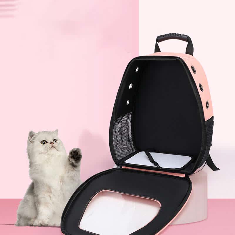 Haustier-Rucksackträger für Katzenwelpen, belüfteter Katzenträger mit Taschen