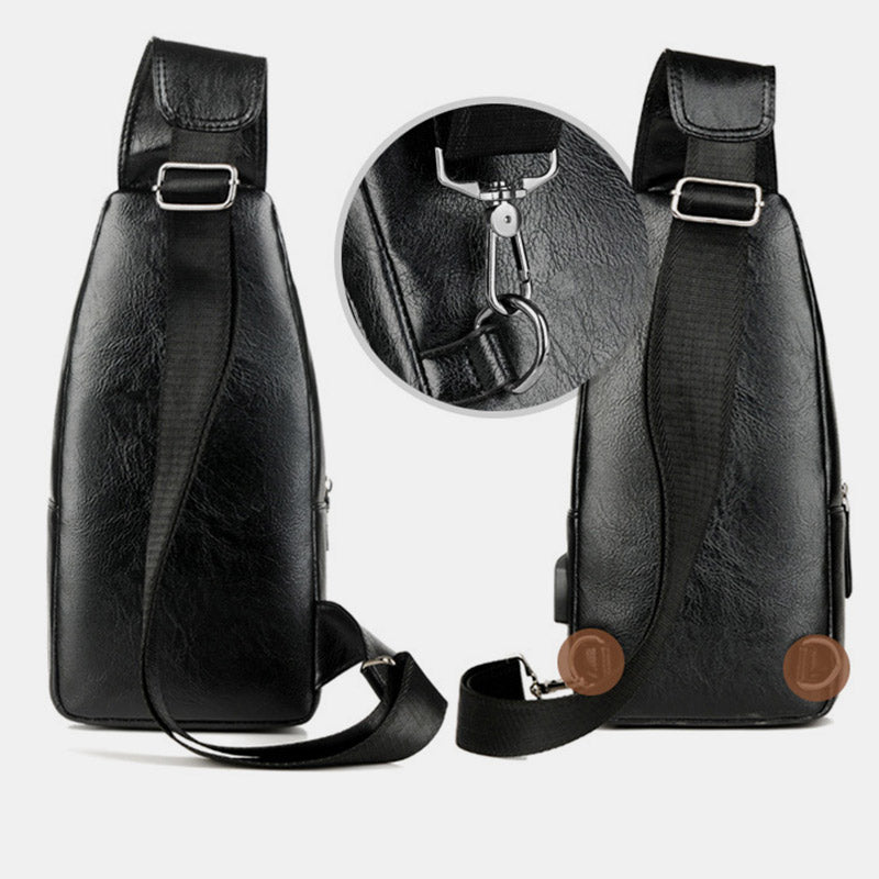 Wasserdichte Schultertasche mit Diebstahlschutz und USB-Aufladung