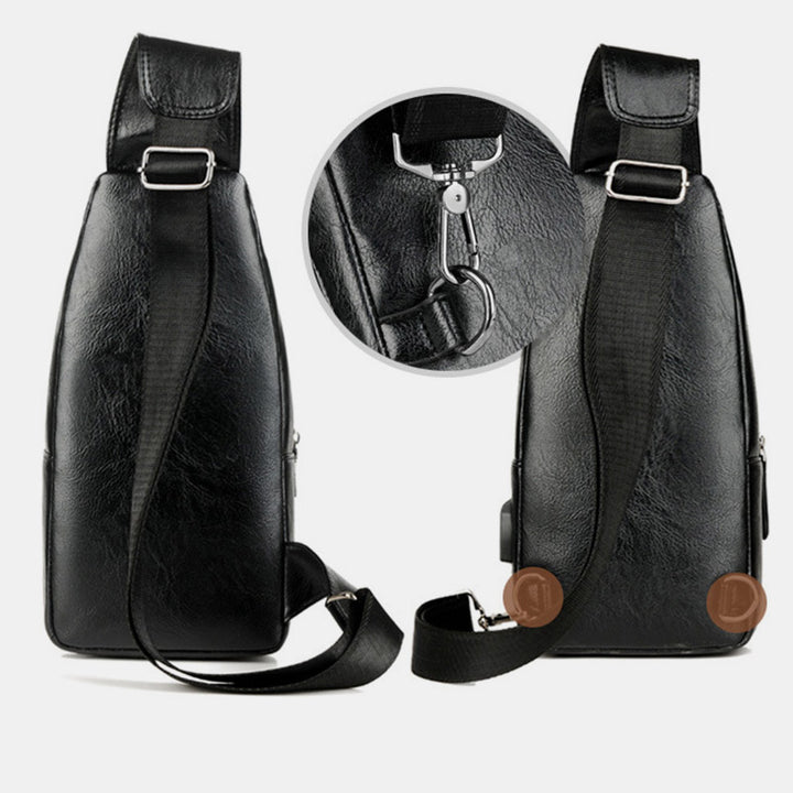 Wasserdichte Schultertasche mit Diebstahlschutz und USB-Aufladung