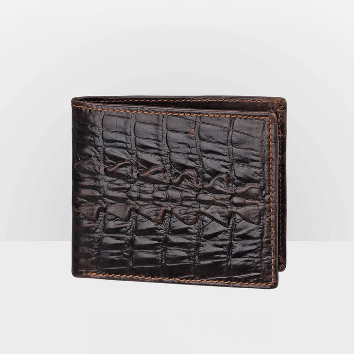 Echtes Leder Krokodil Gravur Brieftasche Retro Bifold Brieftasche