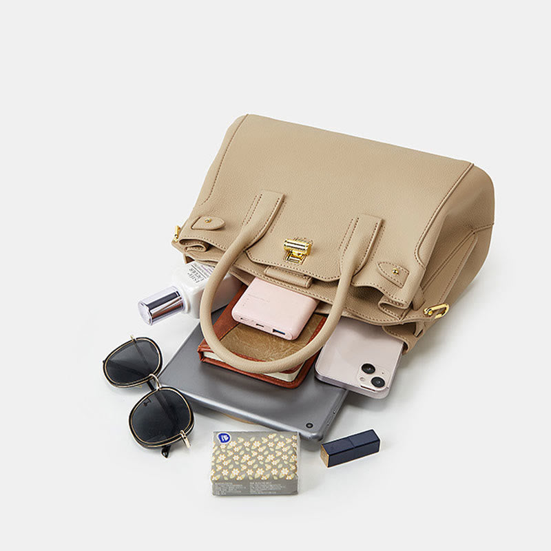 Elegante Handtasche für Damen, große, klassische Tragetasche aus veganem Leder