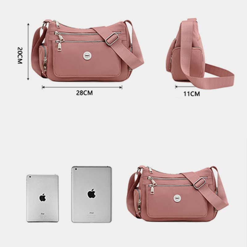Umhängetasche mit mehreren Taschen für Damen, leicht, geräumig, Schultertasche