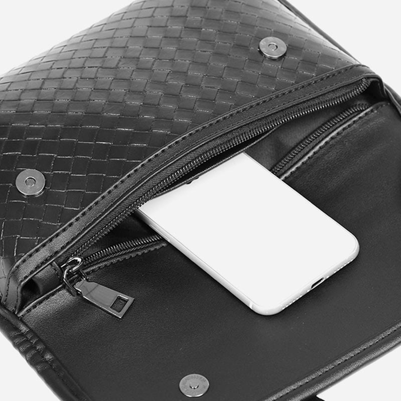 Umhängetasche für Unisex, minimalistische, quadratische Schultertasche aus PU-Leder