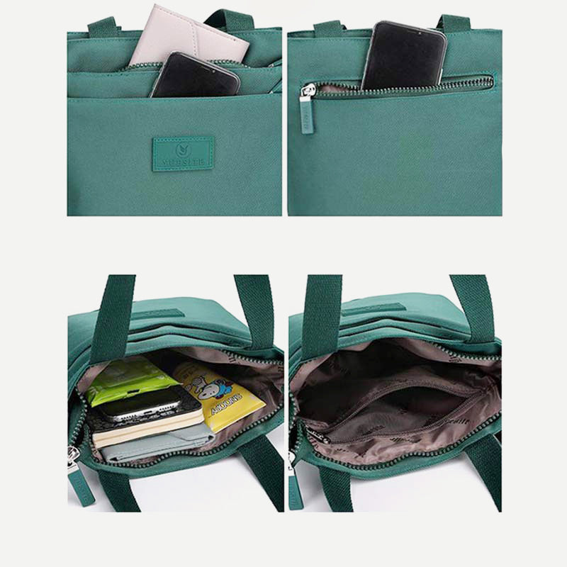 Funktionelle Umhängetasche Schultertasche Mehrere Taschen Leichte einfarbige Handtasche