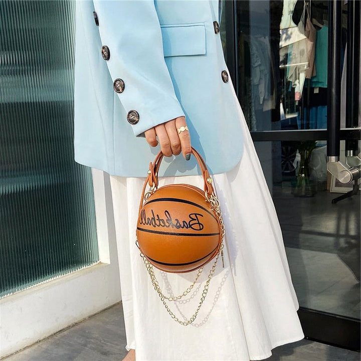 Runde Mini-Tasche im Basketball-Fußball-Look mit einzigartigem Design