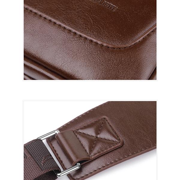 Diebstahlsichere Vintage-Schultertasche für Herren mit USB-Ladeanschluss