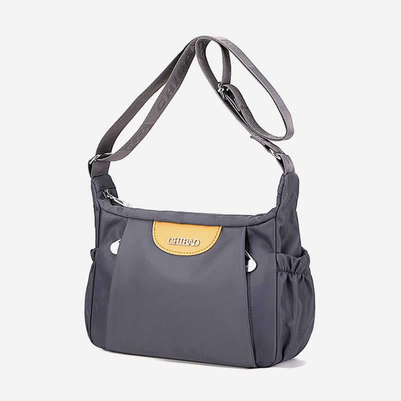Damen Umhängetasche, minimalistisch, mehrere Taschen, breiter Riemen, Schultertasche