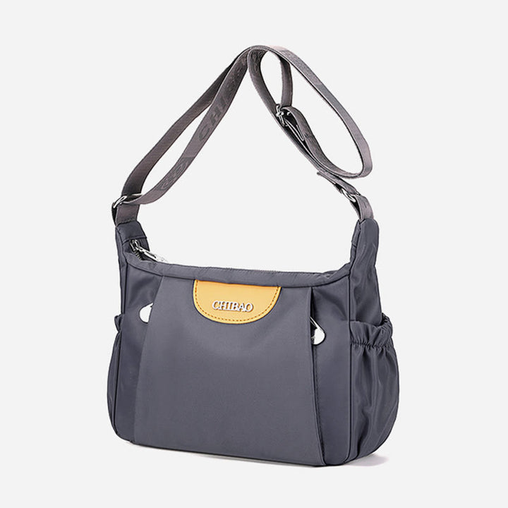 Damen Umhängetasche, minimalistisch, mehrere Taschen, breiter Riemen, Schultertasche