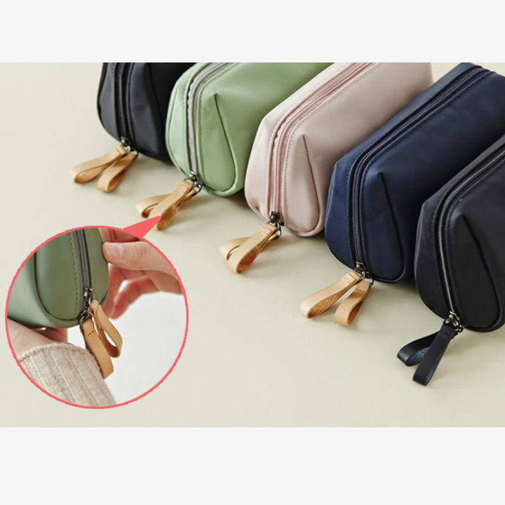 Kleine Make-up-Tasche für Frauen, Lippenstift-Kosmetiktasche mit Doppelreißverschluss
