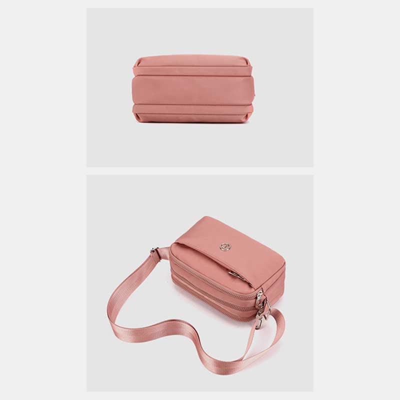 Kleine Umhängetasche mit dreifachem Reißverschluss für Damen, leichte, lässige Schultertasche