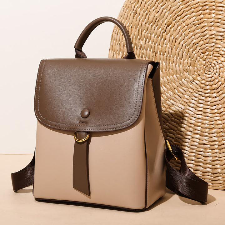 Minimalistischer Rucksack Farbkontrast Robustes veganes Leder Kleiner Tagesrucksack