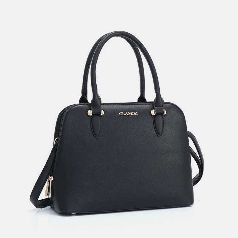 Solide Multi-Carry-Handtasche mit Muschel-Print