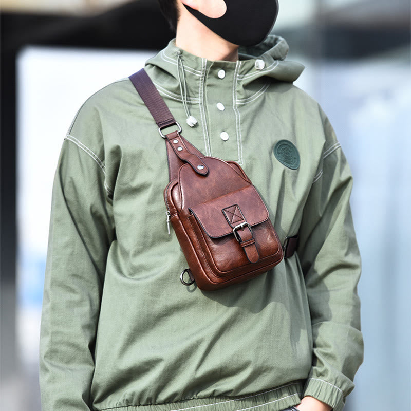 Schultertasche für Herren, für den täglichen Gebrauch, lässige, wasserdichte Retro-Umhängetasche