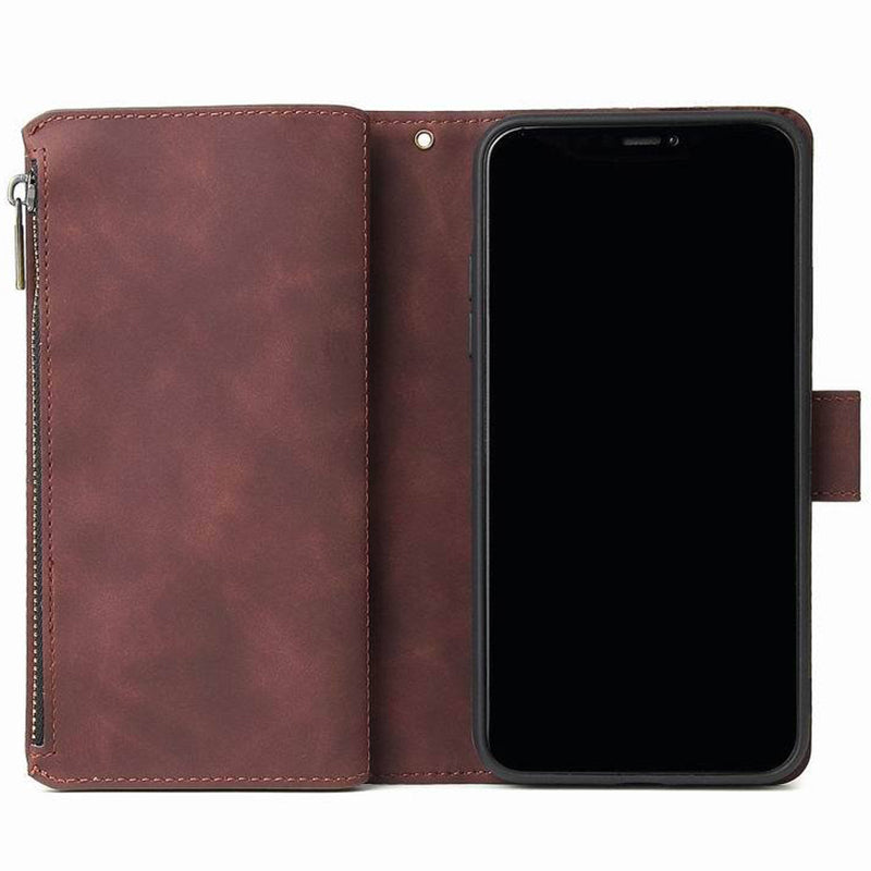 Funktionelle Handyhülle für iPhone Samsung Reißverschluss Brieftasche Hülle Armband Clutch