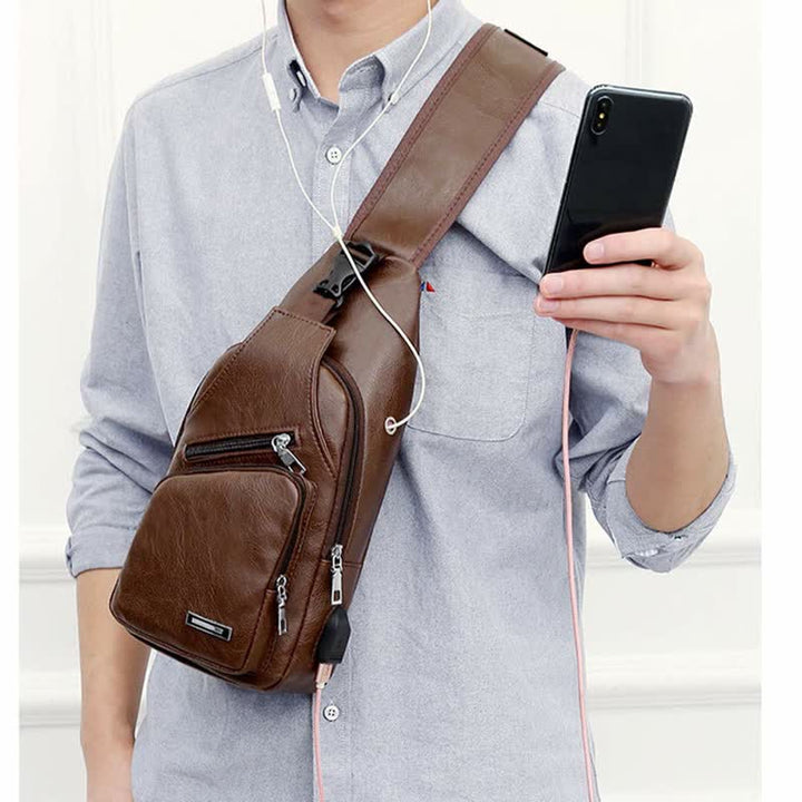 Wasserdichte Schultertasche mit USB-Ladefunktion 