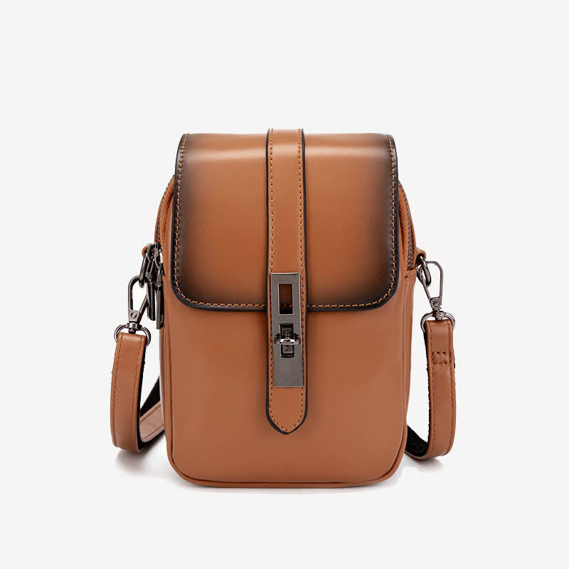 Retro-Handytasche, Mini-Umhängetasche aus Leder, Geldbörse für Damen
