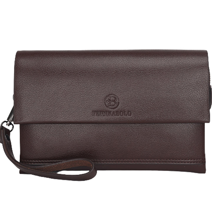 Leder-Clutch für Herren mit drei Fächern, Organizer, Handgelenktasche, Geldbörse