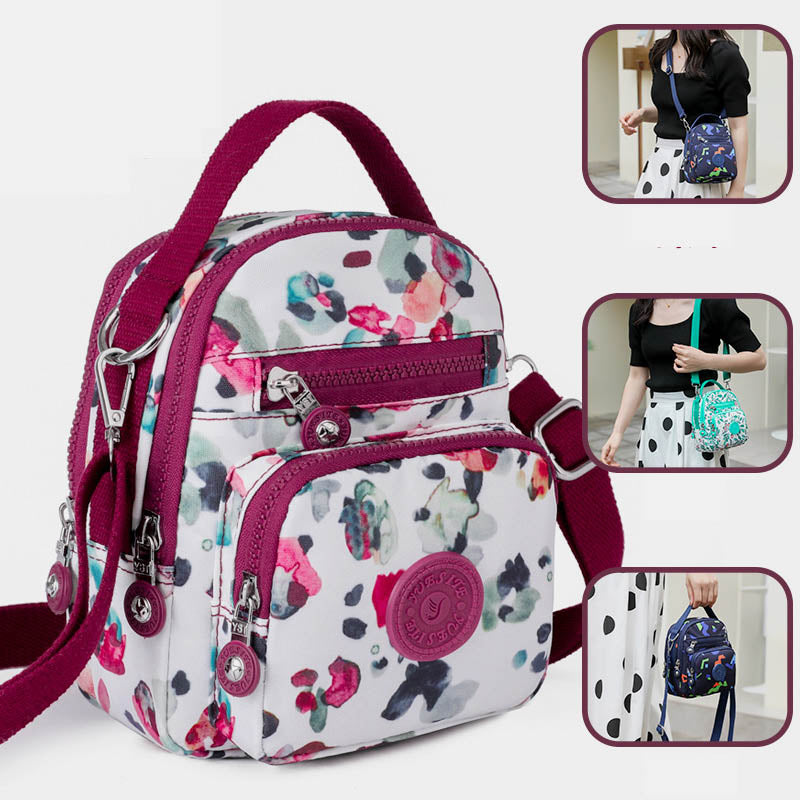 Schultertasche mit Blumenmuster für Damen, Crossbody-Rucksack, Mehrzweck-Umhängetasche