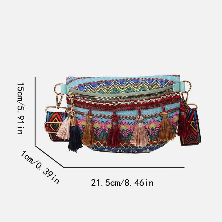 Folk Custom Sling Bag Damen Quaste Umhängetasche Brusttasche