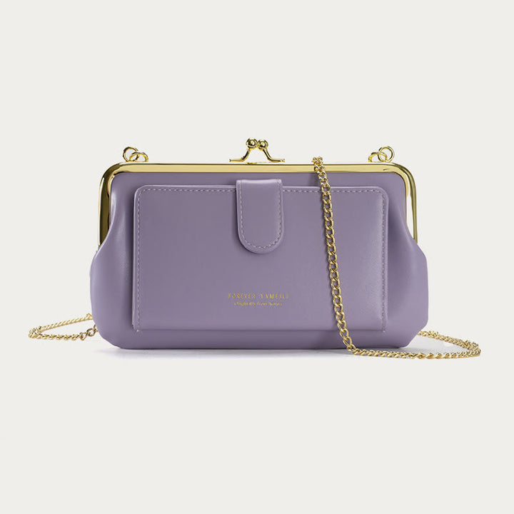 Handytasche für Damen, Umhängetasche mit Kette und mehreren Fächern