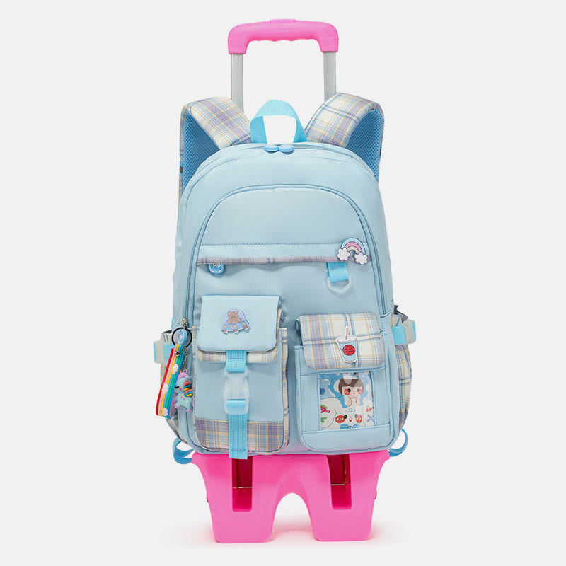 Schulrucksack für Kinder mit süßem Muster und Rollen