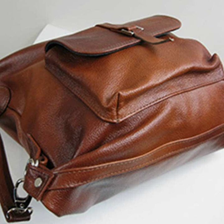 2-in-1-Leder-Tragerucksack, Umhängetasche, Retro-Reise-Tagesrucksack