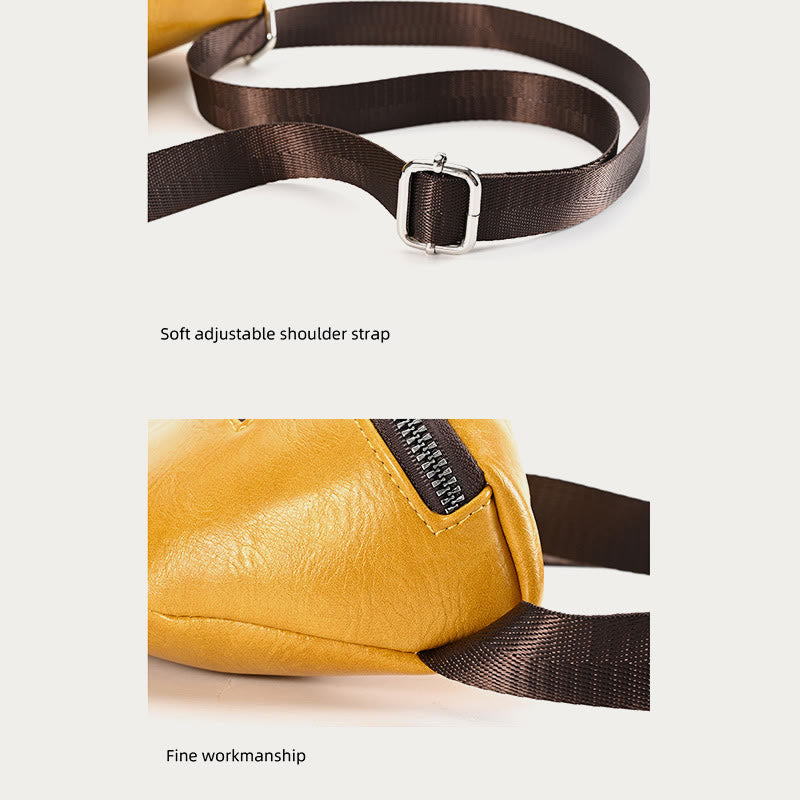 Retro Sling Bag Ölwachs Kunstleder Crossbody Umhängetasche