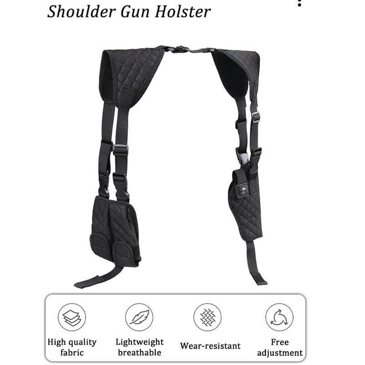 Concealment Horizontales Schulterholster aus schwarzem Nylon mit Magazintasche